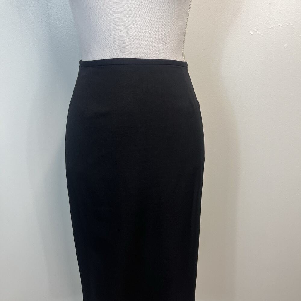 Le Suit Torino Black Pencil Skirt Sz 10 Straight Knee Length Professional Wear - Picture 2 of 7